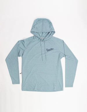 Long Sleeve Hoodie UV Shirt - HEATHER GREEN BLUE