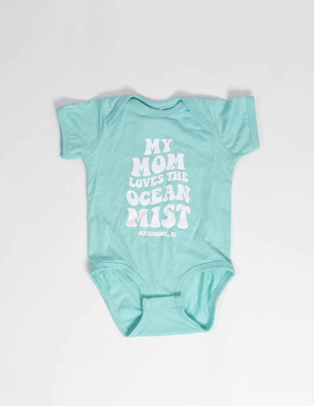 My Mom Loves the Ocean Mist Baby Onesie - SALTWATER GREEN